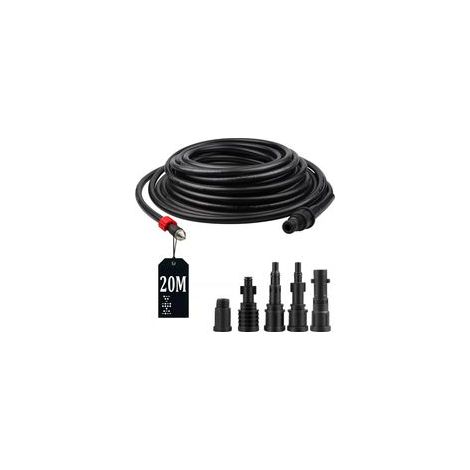 Tuyau Haute Pression 20m avec 5 Adaptateurs - Nettoyeur Kärcher, Bosch, Lavor - Résistant à 180 Bar et 60°C - Kit de Débouchage de Canalisation