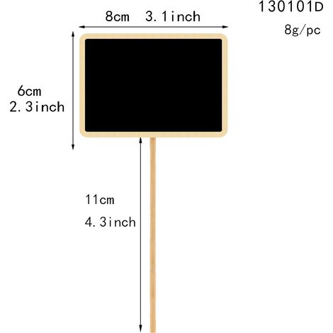 Lot de 10 étiquettes décoratives rectangulaires pour plantes et fleurs. (1/4)