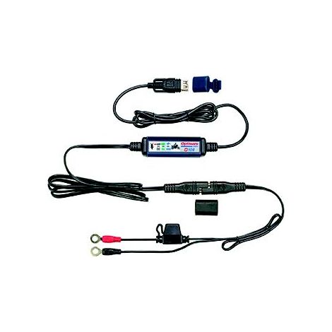 Accesorio Tecmate. Cargador USB 3 300 mA con apagado automático de la batería, resistente a las inclemencias del tiempo, SAE, cables IN