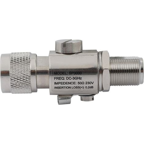 Protecteur de Foudre Coaxial N Mâle vers N Femelle, Protection Toutes Bandes DC-3GHz, Parafoudre Haute Performance (1/5)