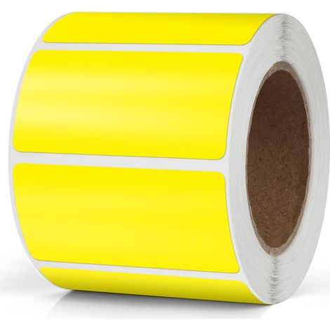 Lot de 500 autocollants rectangulaires jaunes - 50 x 30 mm - Code couleur - Étiquettes de déménagement - Amovibles (1/4)