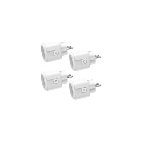 Prise Connectée WiFi, 4 Pièces Prise Intelligente 16A 3680W, Prise WiFi avec Mesure de Consommation Électrique, Contrôle à Distance, Commande Vocale, Compatible avec Alexa & Google - pour la France