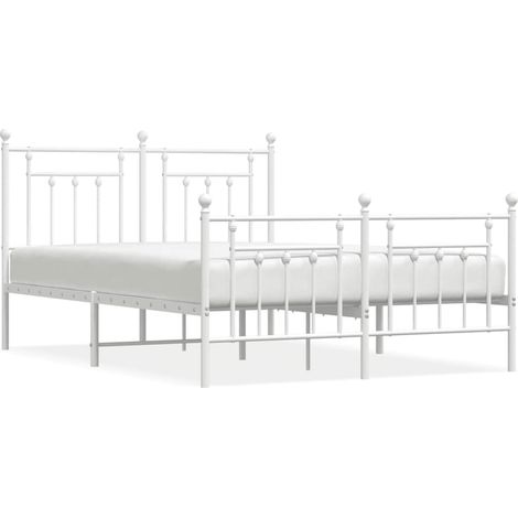 Maison Exclusive - Cadre de lit métal sans matelas et pied de lit blanc 150x200 cm (1/5)