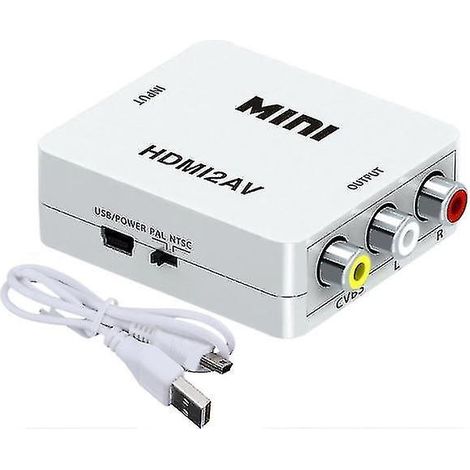 HDMI zu AV/RCA 1080p Signalkonverter, Weiß, Hy--