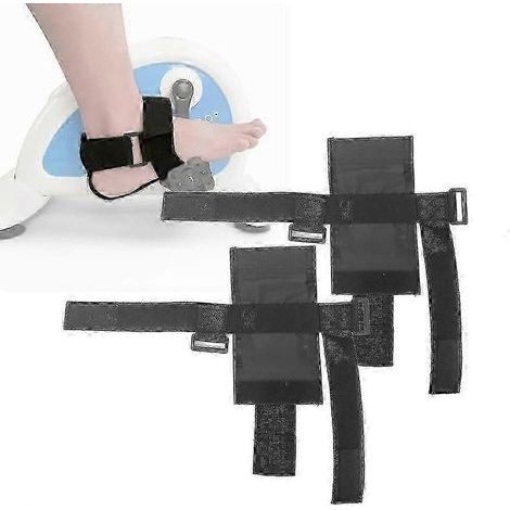 Lot de 2 sangles de pédales de vélo à fixer sous le bureau - Attelle de pied fixe pour vélo. idéale pour les personnes âgées et les personnes handicapées ayant subi un AVC. lors de la rééducation des (1/4)