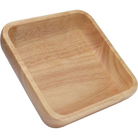 Saladier carré en bois épais, style simple, pour riz et salade, 18 cm / 7,1 pouces, idéal pour la cuisine et les restaurants. (1/5)