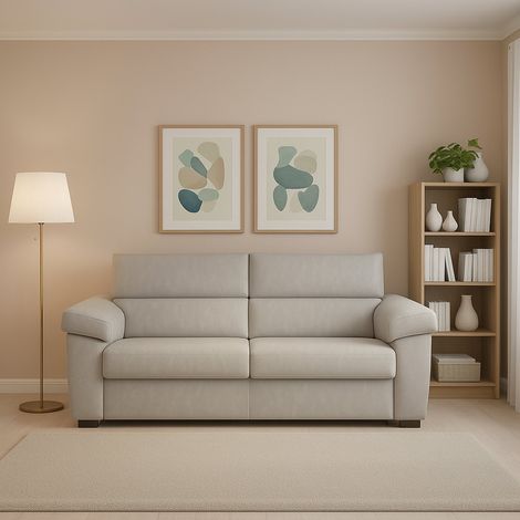 2-Sitzer Sofa Pisogne, abziehbar, wasserabweisend Made in Italy, waschbar, 185x95x100h cm Beige (1/5)
