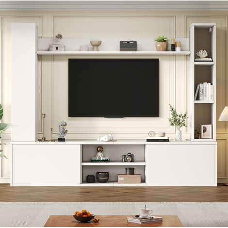 TV Möbel Schrank 180 cm Aufbewahrung Weiß OKMYHOME (1/5)