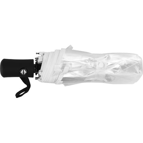 Parapluie de pluie automatique transparent pliable trois fois, portable et élégant pour extérieur (1/5)