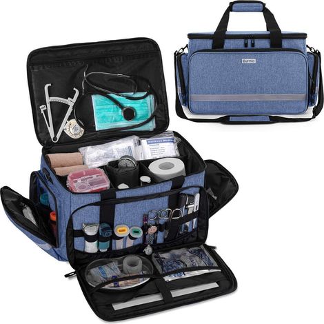 Tragbare Medizintasche, Erste Hilfe Set Tasche Leer, Blau, Wasserdicht