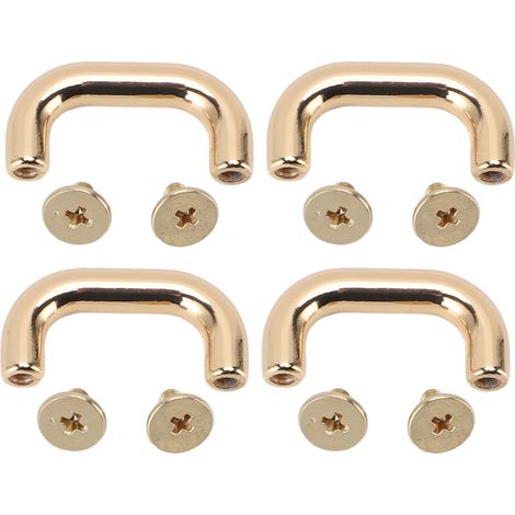 20 Sets U-förmige Ringschnallen, 5,5 mm gekreuzte Schrauben, Bogenbrückengriff-Beschläge für Handtaschen, Schreibtischschubladen, Gold (1/5)