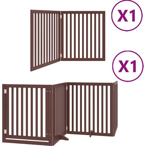 Maison Exclusive - Cancello Cani Porta Pieghevole Marrone 6 Pannelli 480cm Pioppo