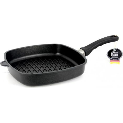 AMT I-E285BBQ Induktion Grillpfanne flach Aluminumguss 28 x 28 cm, Höhe 5 cm"-"162125733