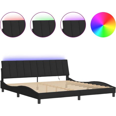Maison Exclusive - Giroletto con LED senza Materasso Hanko Nero 200x200 cm in Velluto