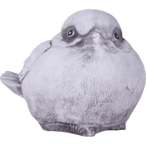 Escultura decorativa de jardín: pájaro gris gordo (1/5)