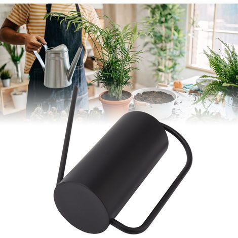 Arrosoir à long bec en acier inoxydable, flacon pulvérisateur en métal, arroseur de jardin, 1500 ml, noir. (1/5)