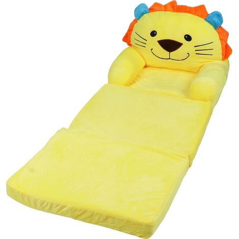 Canapé enfant jaune pliable style animal cartoon, assise large poignée souple, chaise bébé respirante pour lire, se détendre et dormir (1/5)