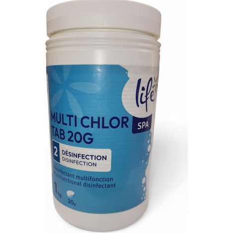 Chlore multifonction 1 kg pour spa - LIFE - LIF-500-0007 (1/2)
