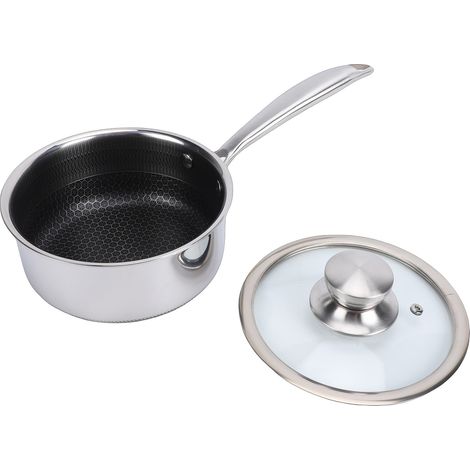 Poêle à frire avec couvercle double face en nid d'abeille antiadhésive lavable au lave-vaisselle Poêle en acier inoxydable 316 pour cuisinière à gaz à induction (1/5)