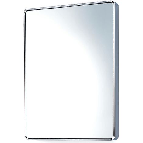 Espejo de pared moderno para baño en acero cromado 48x36 Jess (1/3)