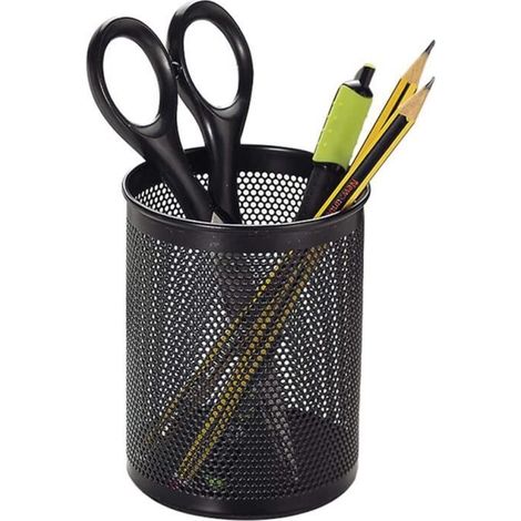 Porte-stylo Pour Bureau, Maille Métallique, Porte-crayon Rond, Organisateur de Bureau Pour Bureau, Maison, école,Noir, 1 Pièce.