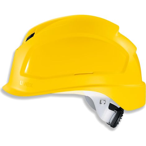uvex Schutzhelm uvex pheos, Größe 52 cm - 61 cm, gelb, kurzer Schirm