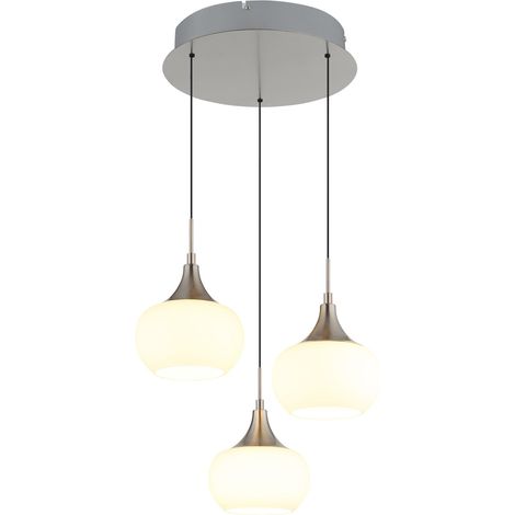 Globo LUI Suspension LED intégrée, nickel mat 3000K (1/5)