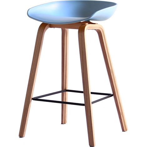 SGABELLO AZZURRO DA BAR 43X42X86H CM CON GAMBE BEI