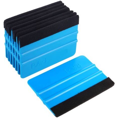 Haute Qualité Raclette avec Bord Fibre pour Voiture Vinyle Wrapping, Durable Raclette de Film de Fenêtre, Autocollant Décalque Raclette(Paquet de 8, Noir)