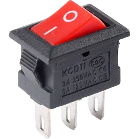 Interrupteur à bascule miniature KCD11 à bornes en cuivre, 10 x 15 mm, deux positions, à trois ou deux bornes, pour lampes de table bouton marche/arrêt, 3 A 250 V. Connecteurs en cuivre rouge 3 broch