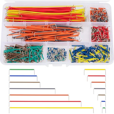 560 pièces Breadboard Jumper Cable Wire Kit Mâle vers Mâle 14 Assorties Longueur avec Boîte de Rangement (1/5)