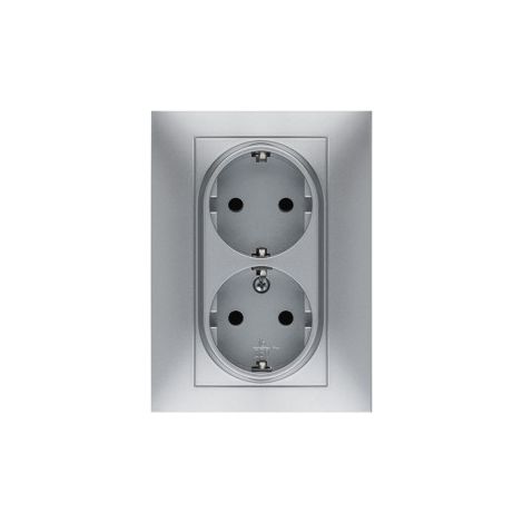 PRESA DOPPIA CORRENTE 16A 250V ALLUMINIO 9225