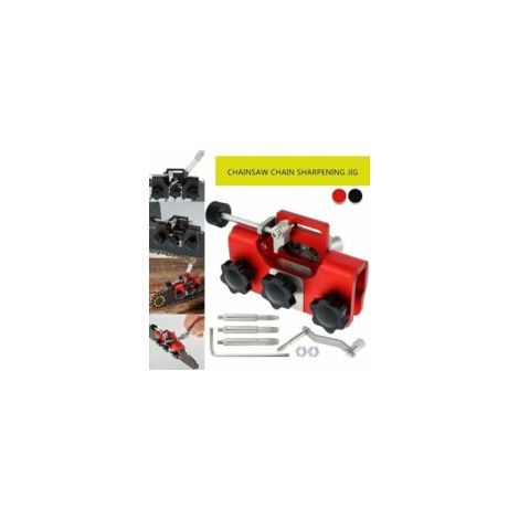 Affilacatene, kit di affilatura per catene di motosega, adatto a tutti i tipi di motoseghe, affilacatene portatile a manovella (rosso) - Crezuo