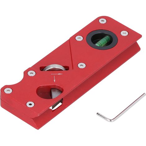 Rabot à chanfreiner, lame en acier au carbone rouge de 15,5 x 2,5 x 5,4 cm, avec clé et molette de réglage. (1/5)