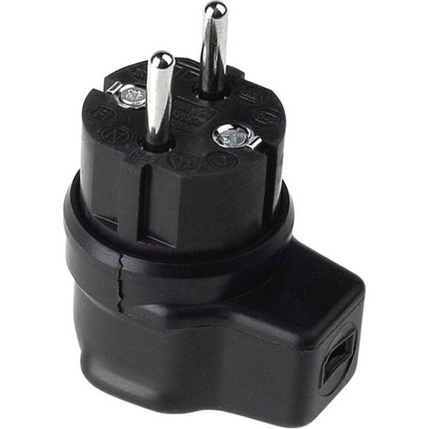 Bachmann 740.017 Fiche électrique mâle avec terre Tout caoutchouc 250 V noir IP44 (1/2)