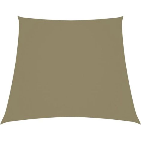 Toile de parasol, tissu Oxford, trapézoïdale, 2/4 mètre x 3 mètres, beige. (1/5)