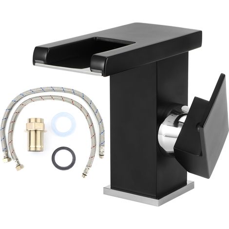 Rubinetto per lavabo a cascata, rubinetto per vasca da bagno a cascata con LED a 3 colori, acqua calda e fredda per bagno e cucina, standard UE 3/8 (EU (3/8) (1/5)