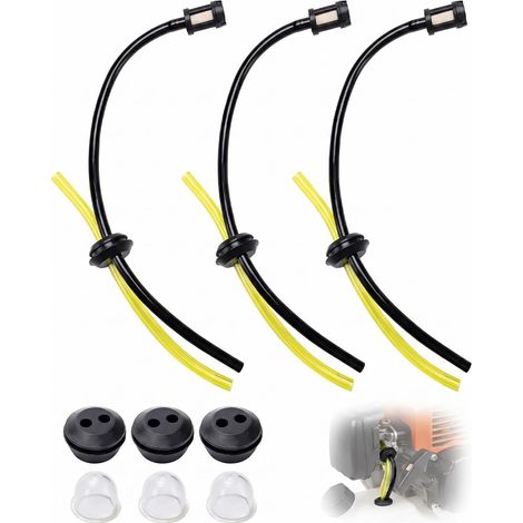 9-Piece Brushcutter Spare Kit – Petrol Hose, Fuel Hose, Caps, Priming Bulbs (3+3+3) – Universal for Grass Trimmers, Mowers (1/5)