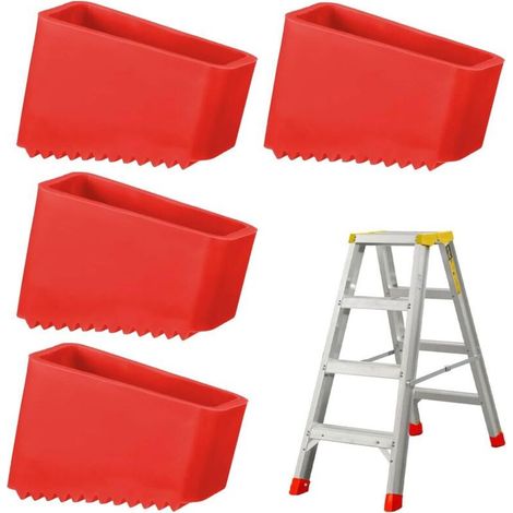 Lot de 4 pieds d'échelle, 50 x 20 mm, pieds en caoutchouc pour échelles, pieds d'échelle en caoutchouc, capuchons de protection pour échelles, revêtement antidérapant pour échelles, pieds d'échelle (1/5)