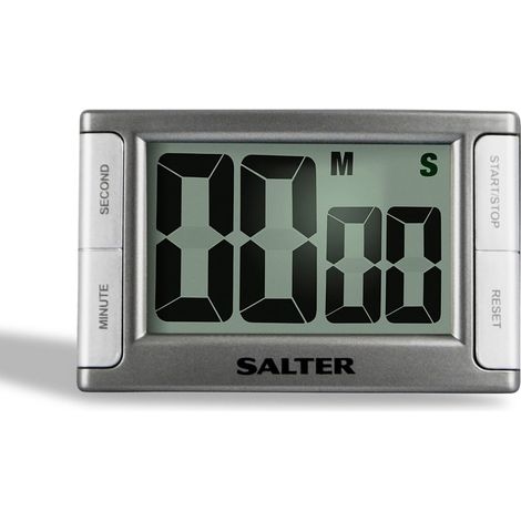 Salter 396 SVXR Contour Timer elettronico da cucina, timer programmabile digitale, timer professionale, Display di facile lettura, Indipendente o magnetico, Conto alla rovescia, Pulsante Start Stop (1/5)