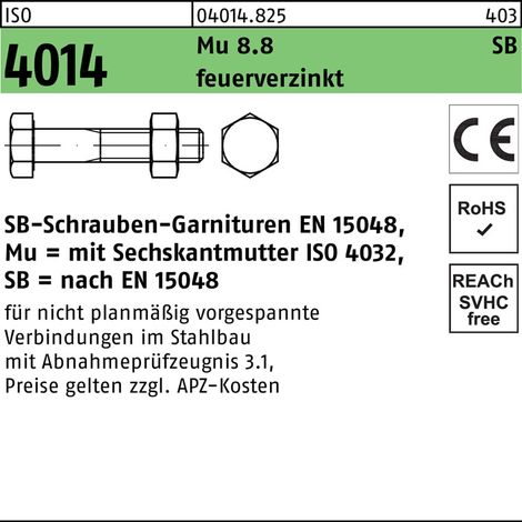 Vis Hexagonale Reyher ISO 4014 Avec Tige – M16 X 130mm, Inox A4