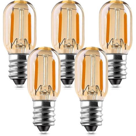 Ampoule LED E14 1W, T22, veilleuse tubulaire vintage ambrée, remplacement d'ampoule incandescente E14 10W, culot candélabre, filament LED blanc chaud. (1/5)