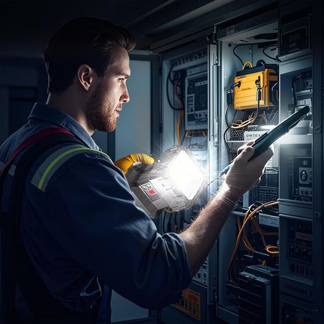 Torcia elettrica, 7 modalità Torcia LED super potente Ricaricabile 10000mA 60W per campeggio Escursionismo Emergenza [Classe di efficienza energetica A] (1/4)