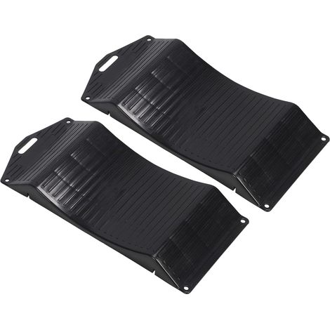 Rampes d'économie de Pneus de Voiture Robustes 2 Pièces, Bloc Antidérapant et Protecteurs de Pneus, Adaptées aux Voitures, Camions, SUV, RV, Remorques, Camping-Cars (18P : 44,4 (1/4)