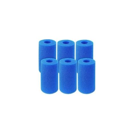 Lot de 6 éponges filtrantes type A – Cartouche de filtre de piscine – Diamètre 20cm – Réutilisables et lavables – Pour piscine et spa (1/5)