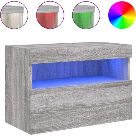 Maison Exclusive - TV-Wandschrank mit LED-Leuchten Grau Sonoma 60