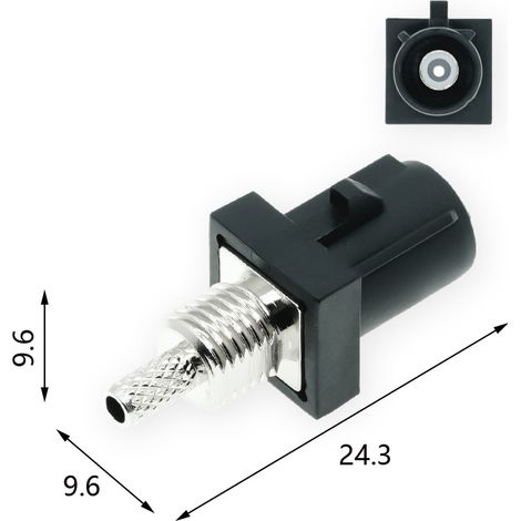 FAKRA Short Body Male Housing Type A Bus Connector SMB-J-1.5 High-Definition RF GPS Connector (1/3)