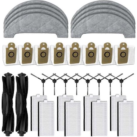 Pièces de rechange pour l'aspirateur robot Laresar L6 Pro, y compris l'unité principale, les brosses latérales, le filtre HEPA, la serpillière et le sac à poussière. (1/5)