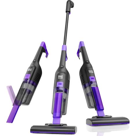 Aspiradora de mano, potencia de succión de 11 kPa, diseño ultraligero, color morado, enchufe europeo de 220V-240V. (1/2)