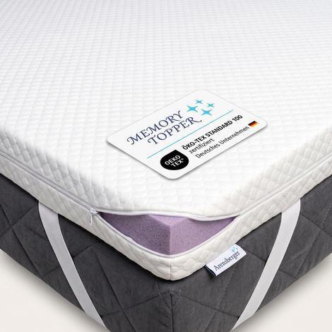 Topper SOFT 180x200cm, Memory Foam Matratzentopper, waschbarer Bezug, geeignet für Federkern & Schaumstoff Matratzen, H2, Matratzenauflage Höhe 5cm